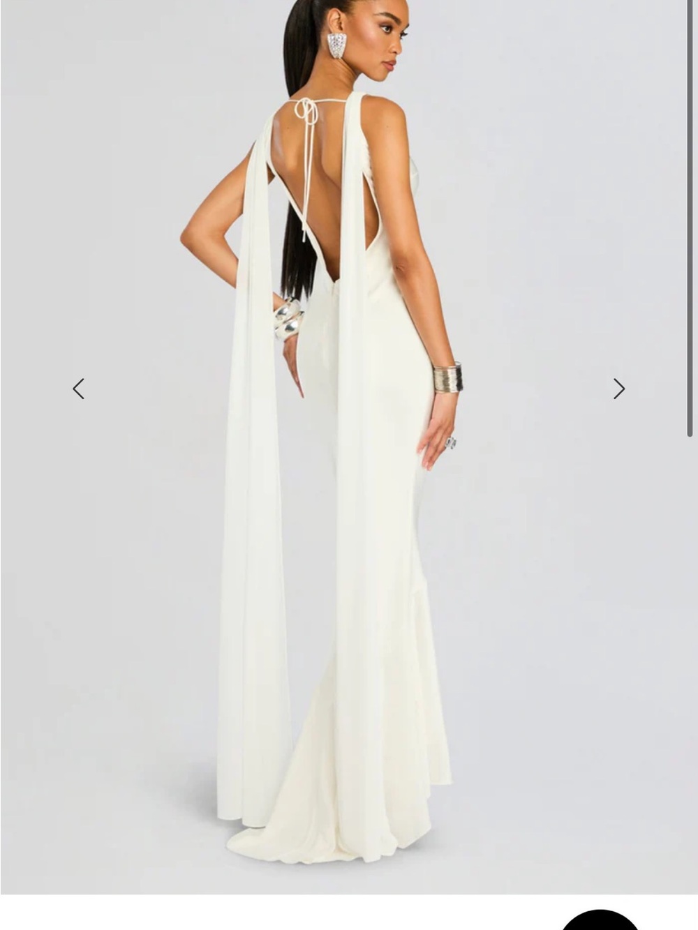 Retrofete Julia Open-Back Draped Gown with Shoulder Panels